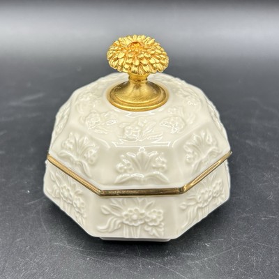 Lenox Collection Birthstone November   Topaz  Gem Trinket Box Made In Thailand