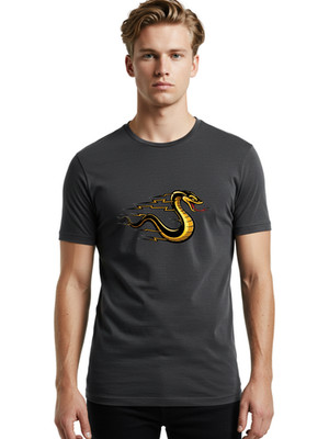 Snake-Logo-1 Mens Graphic Tee, 100% Cotton, Casual Summer Wear