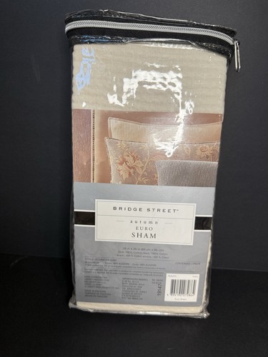 NEW Bridge Street Euro Pillow Sham Ivory Autumn 100% Cotton - Picture 2 of 4