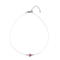 Cavill Damen Halskette 925 Silber Rhodochrosit Rosa Rund Echtschmuck Verstellbar