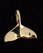 Solid Silver Whale Tail Slide Pendant, Alaska, Jewelry, 5/8" READ