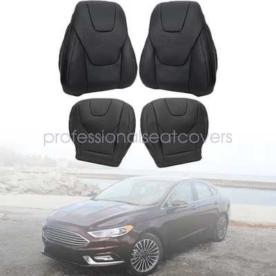 For 2013-17 Ford Fusion Titanium Driver Passenger Bottom Top Leather Seat Cover - Bild 1 von 4