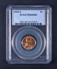 1955-S Lincoln Memorial Small Cent Copper PCGS MS66 RD WB616