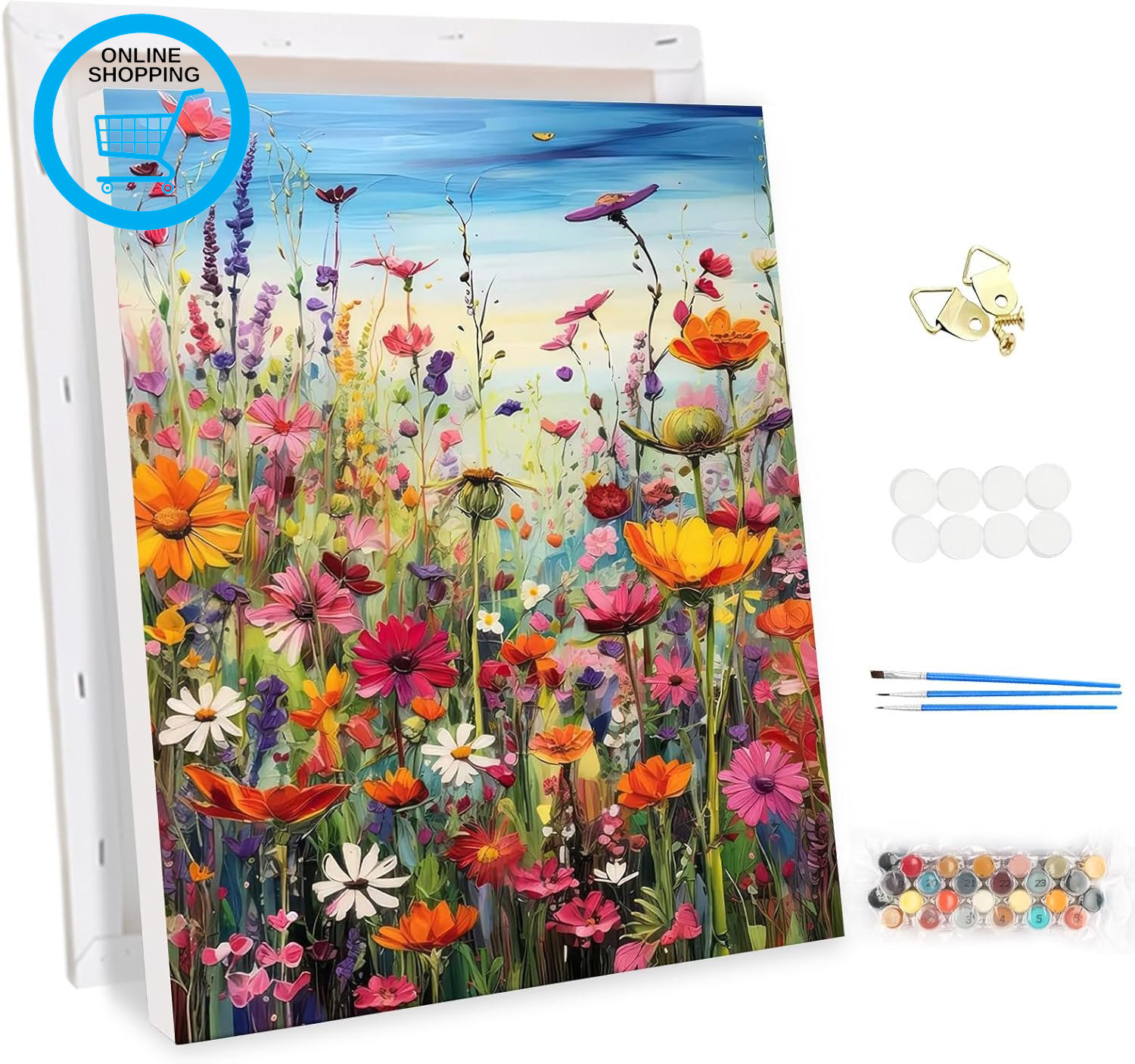 DIY Paint by Numbers for Adults with Frame Inflorescence Flower, Paint by Number