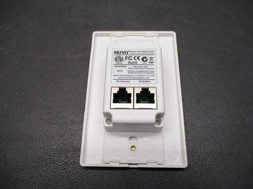 Teclado de control de pared Nuvo Essentia G NV-E6GCP-DC blanco para sistema NV-E6DMS probado Foto 3 de 4