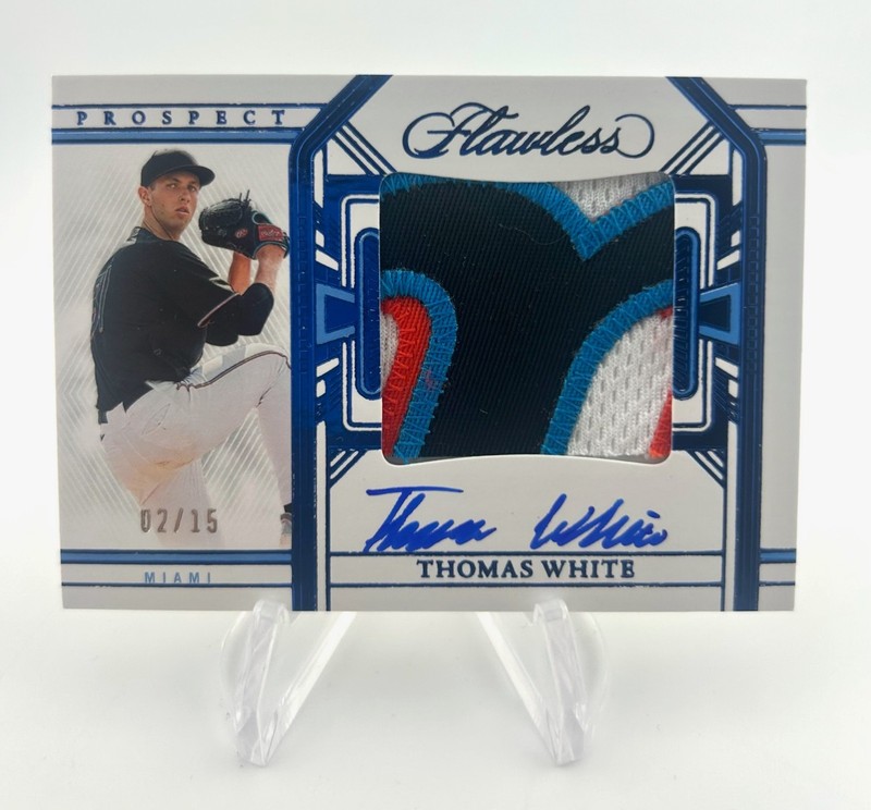 2024 Panini Flawless Thomas White #PPA-TW Prospect Patch Auto Sapphire /15