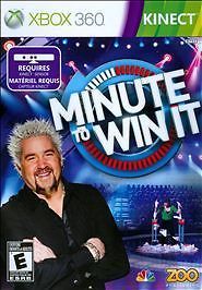 Minute to Win It Kinect (Microsoft Xbox 360) Complete w/Manual Tested &Works 