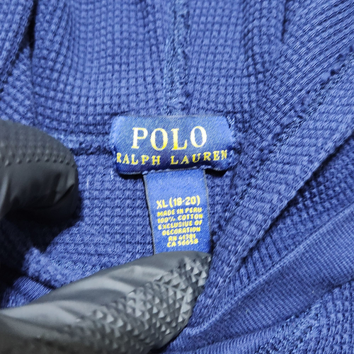 Polo Ralph Lauren Hoodie XL (18-20) Blue Boys Waffle Knit Casual School - Picture 10 of 20