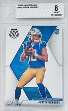 2020 Panini Mosaic Justin Herbert RC Mosaic #204 Rookie Card BGS 8