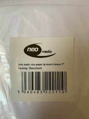 100 x 7” Vinyl Anti static rice paper LP insert sleeve Neo Media High Quality - Picture 1 of 2