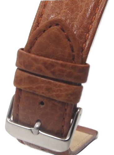 26mm Italian Genuine Leather Italy Brown Grain Watch Band Strap - Picture 2 of 3