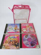 4 Vintage Barbie CD ROM Games Print'n Play Fashion Design Party Talk with Me 