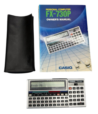 Casio Personal Computer Taschenrechner FX-730P mit Etui und Bedienungsanleitung