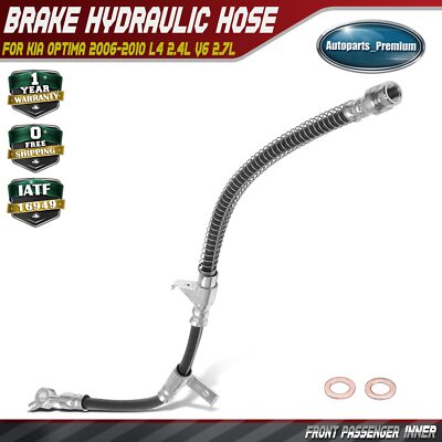 1x Front Passenger Brake Hydraulic Hose for Kia Optima 2006-2010 L4 2.4L V6 2.7L