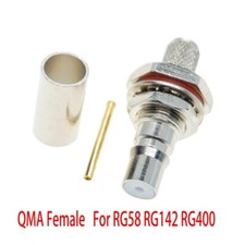 5x QMA female Plug Crimp RG58 RG142 RG400 LMR195 RF Coaxial Coax Cable Connector