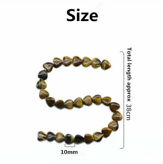 52 Strands Natural Stone Crystal Quartz Heart Shape 10mm Gemstone Beads Necklace - Image 3 of 4