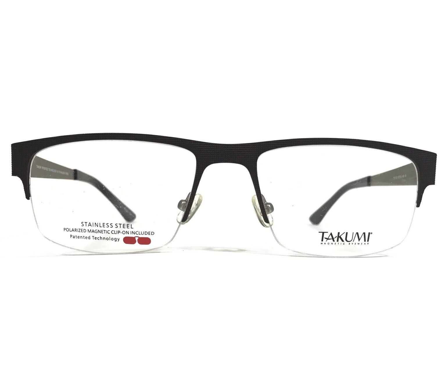 Takumi Eyeglasses Frames TK1102 10 Brown Grey Square Half Rim 57-19-145 14390₽