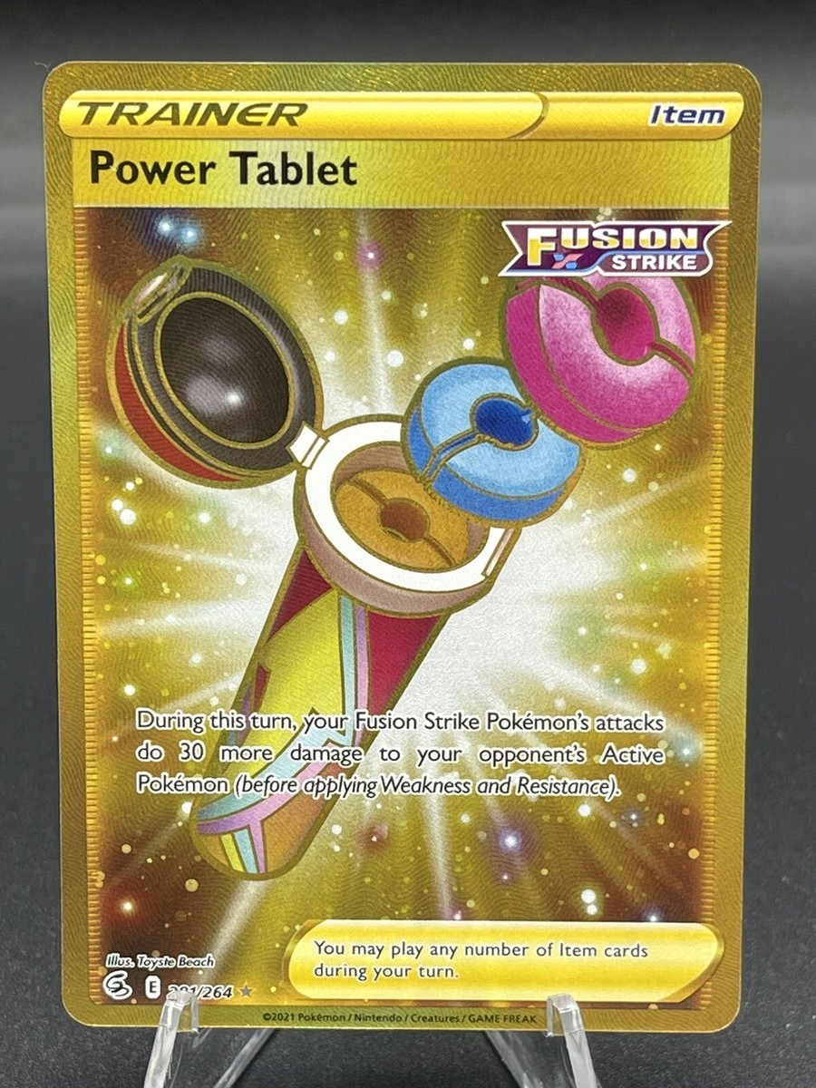 Pokemon Fusion Strike Power Tablet 281/264 Full Art Secret Rare Gold Near  Mint | eBay