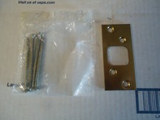 Square Corner Deadbolt Strike - 1 5/8-inch by 3 5/8-inch / Brass W/SCREWS