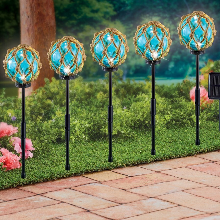 Conjunto De 5 Energía Solar LED Náutico Boya Flota Jardín Sendero Luces