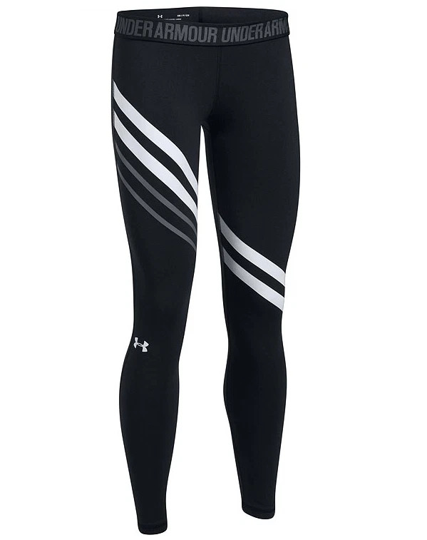 UA Women's Under Armour Fitted Diag Stripe Athletic Leggings Sz S