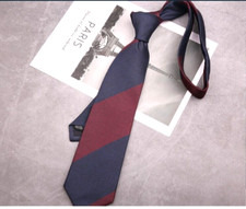New Classic Striped Red Blue JACQUARD WOVEN 100 Silk Men's Necktie Tie