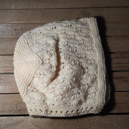 Vintage Baby Bonnet Hat Assorted Stitches No Tie Shower Gift Idea Cream Yellow - Picture 2 of 5