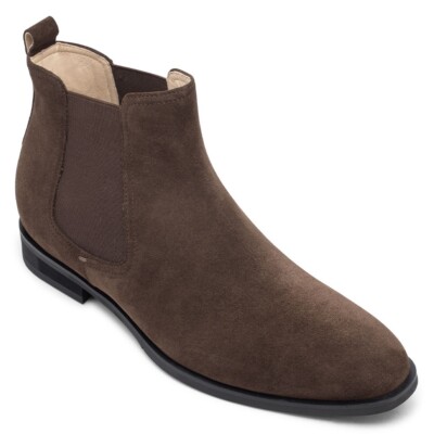 US7.5 CHAMARIPA 7cm/2.76'' Elevator Shoes Men Height Increase brown suede Boots