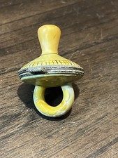 Pacifier Baby Hinged Trinket Box Keepsakes First Tooth Lock of Hair Pink Yellow
