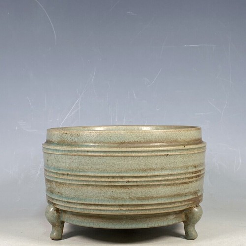7.4" china antique song dynasty guan kiln ru porcelain cyan glaze lce crack pot - Picture 6 of 9