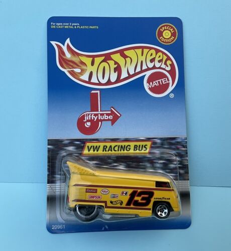 Hot Wheels Jiffy Lube VW Drag Racing Bus # 13 Volkswagen Van Free Protecto Pak