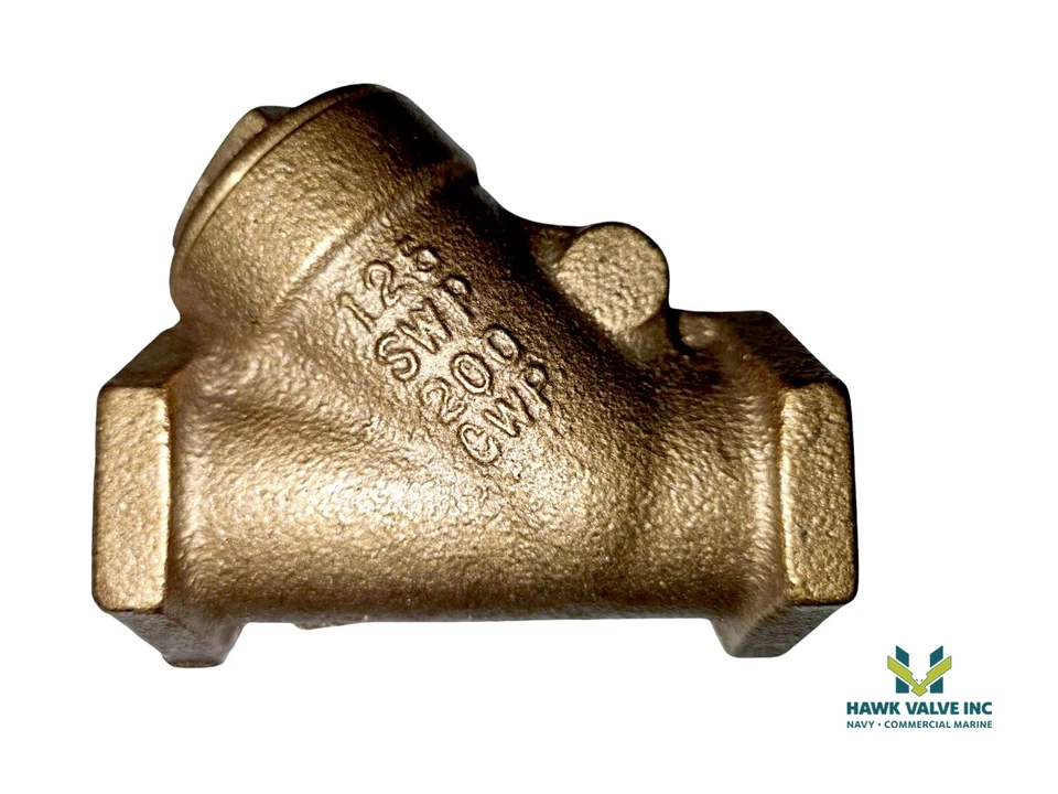1" BRONZE CL 125 Y-PATTERN THREADED BRONZE DISC CHECK VALVE NL7300A / T-413-B - Image 3 of 4