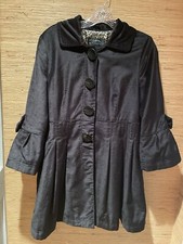 Black Velvet Coat Jacket Womens Small Cotton/rayon Dressy Montanaco Swiftie Y2k