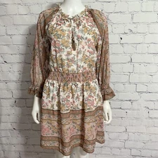 Love The Label Anthropologie Women’s Dress S Sheer Euphoria Multi Ruffle New