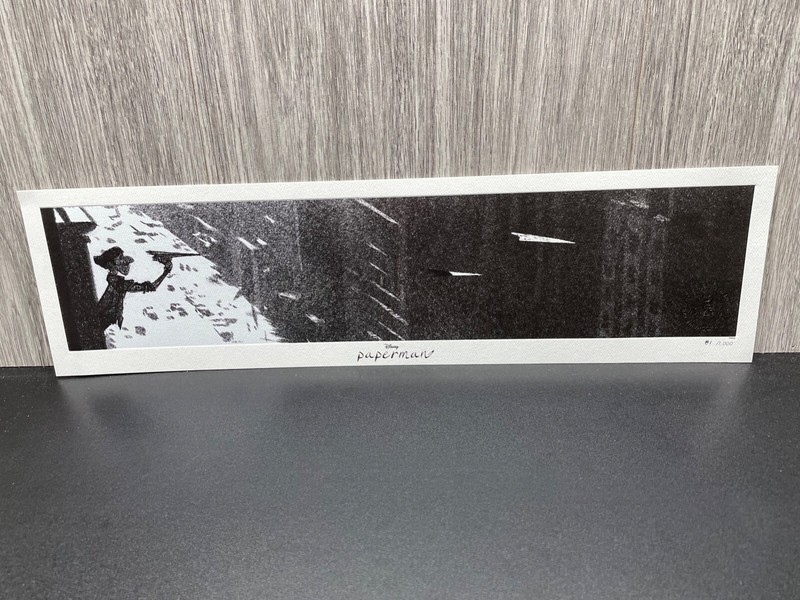 Disney Paperman Limited Edition Litho Artwork numbered 81/1000 21" x 6"