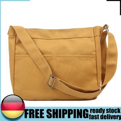 Casual Canvas Messenger Bags Damen Große Kapazität Schulter Handtasche (Gelb)