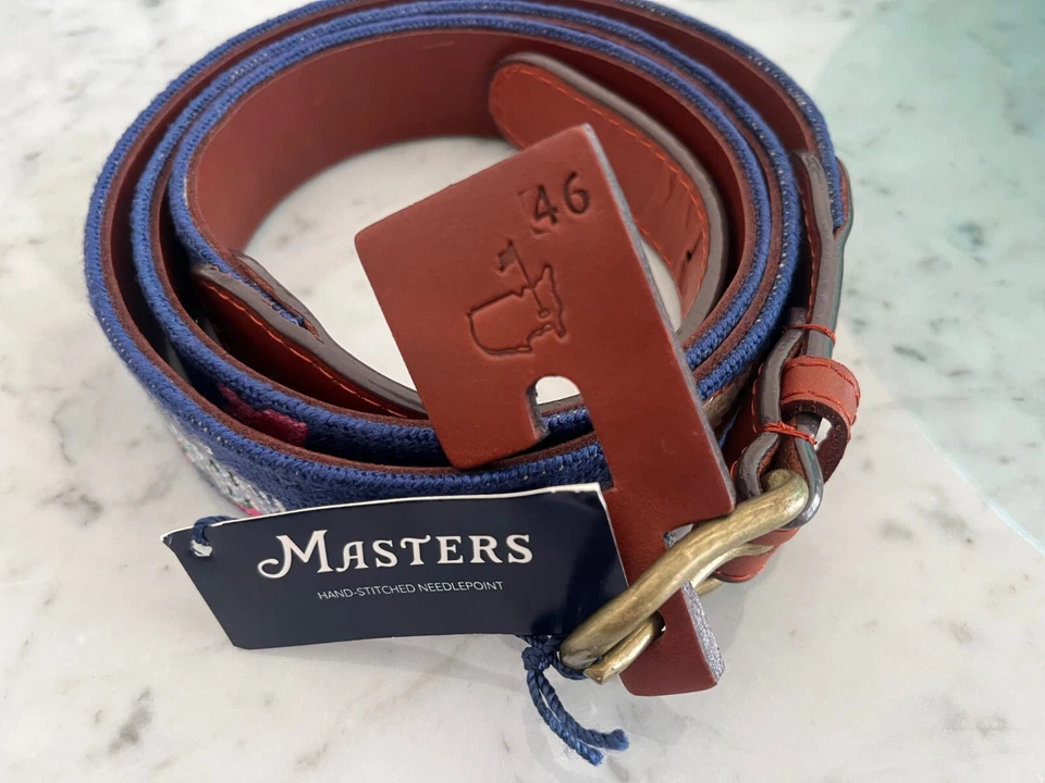 Cinturón para hombre cosido a mano Smathers & Branson Icons of The Masters talla 46 nuevo con etiquetas Foto 2 de 4