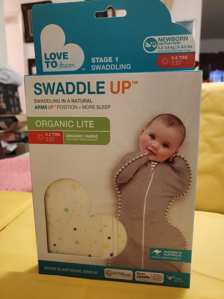 Love To Dream Envoltura Orgánica 0.2 TOG Patrón Estrella Recién Nacido Foto 3 de 4