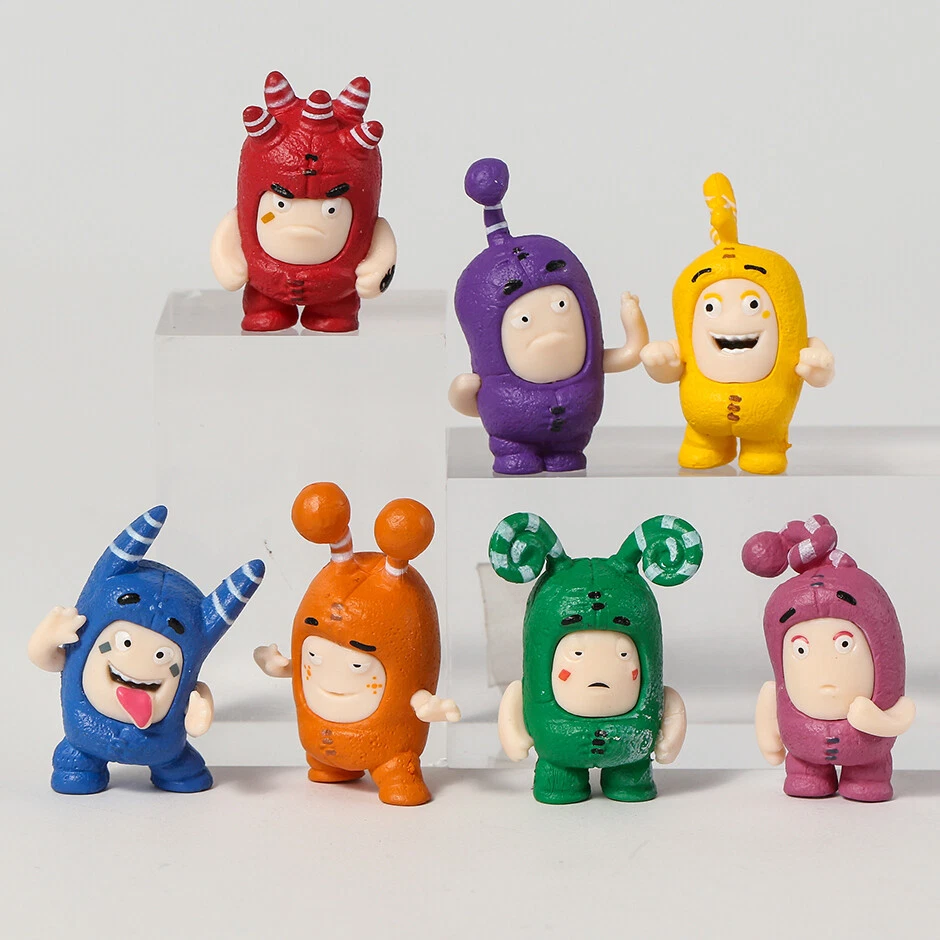 7pcs/set 4cm PVC Anime Cartoon Oddbods Toys Dolls Figures