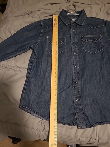 Vintage Levi’s Blue Denim Pearl Snap Shirt Men's XL Sawtooth Pockets Red Tab B06 - Picture 9 of 14