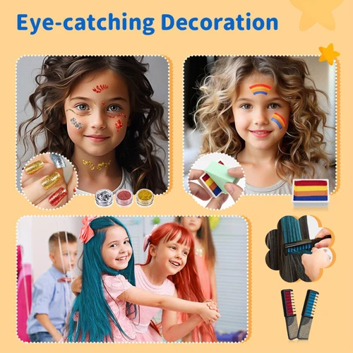 36tlg Kinderschminke Set Mädchen Fasching 20 Farben Professionelle Gesichtsfarbe - Bild 6 von 9