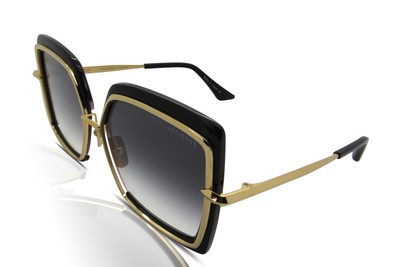 Dita Women's Sunglasses Narcissus DTS503-01 Black/Yellow Gold/Grey - Authentic