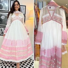 Launching New Designer Faux Georgette Fancy Gown With Dupatta For Women