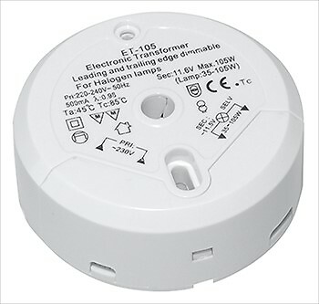 Elektronischer Halogen-Trafo 230V auf 12V 35-105 W runde Bauform dimmbar LT5-3 