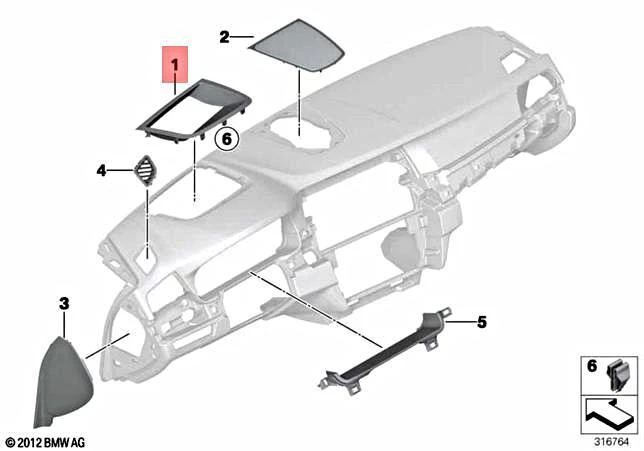 Genuine BMW Hybrid M5 5 F10 F11 F18 Trim Piece For Head-Up Display