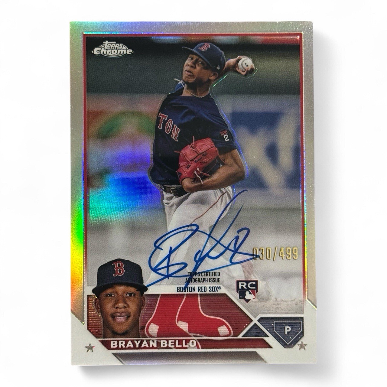 Brayan Bello 2023 Topps Chrome Refractor Auto #30/499 RC Autograph Signature