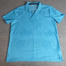 Nike Tiger Woods Polo Shirt Large Blue Jacquard Camo