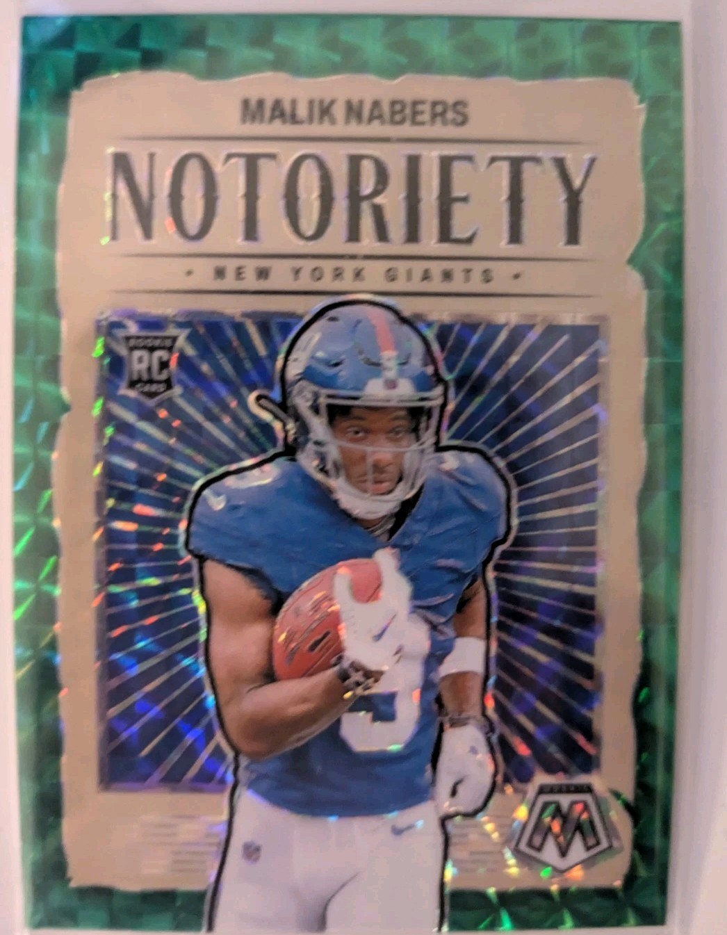2024 Panini Mosaic - Notoriety Malik Nabers #23 Green Mosaic Prizm (RC)