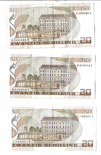 Austria💥7x20 .. 1x50 ... 5x100 ...Totale: 13 banconote/690 scellini 💥Lotto #5584 - Foto 8 di 8