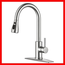 Brushed Nickel Pull-Down Kitchen Faucet with 3 Spray Settings
